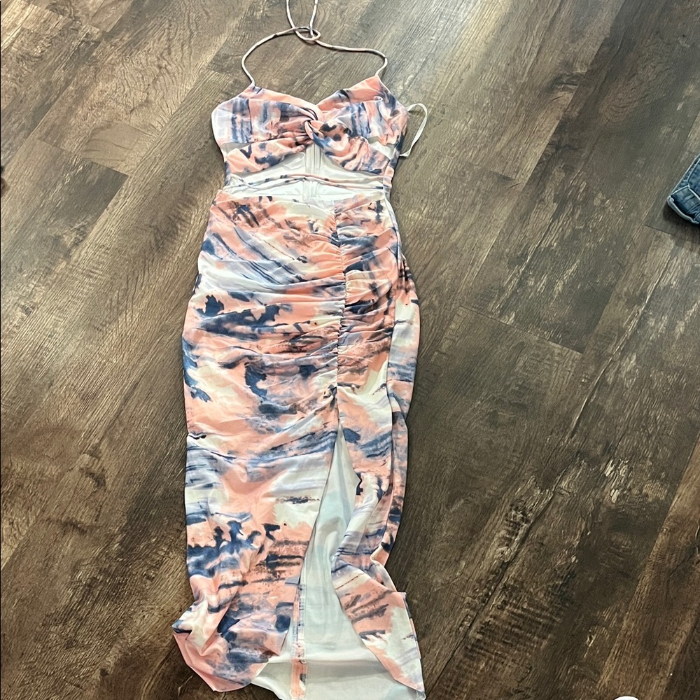 Abstract Print Maxi Dress